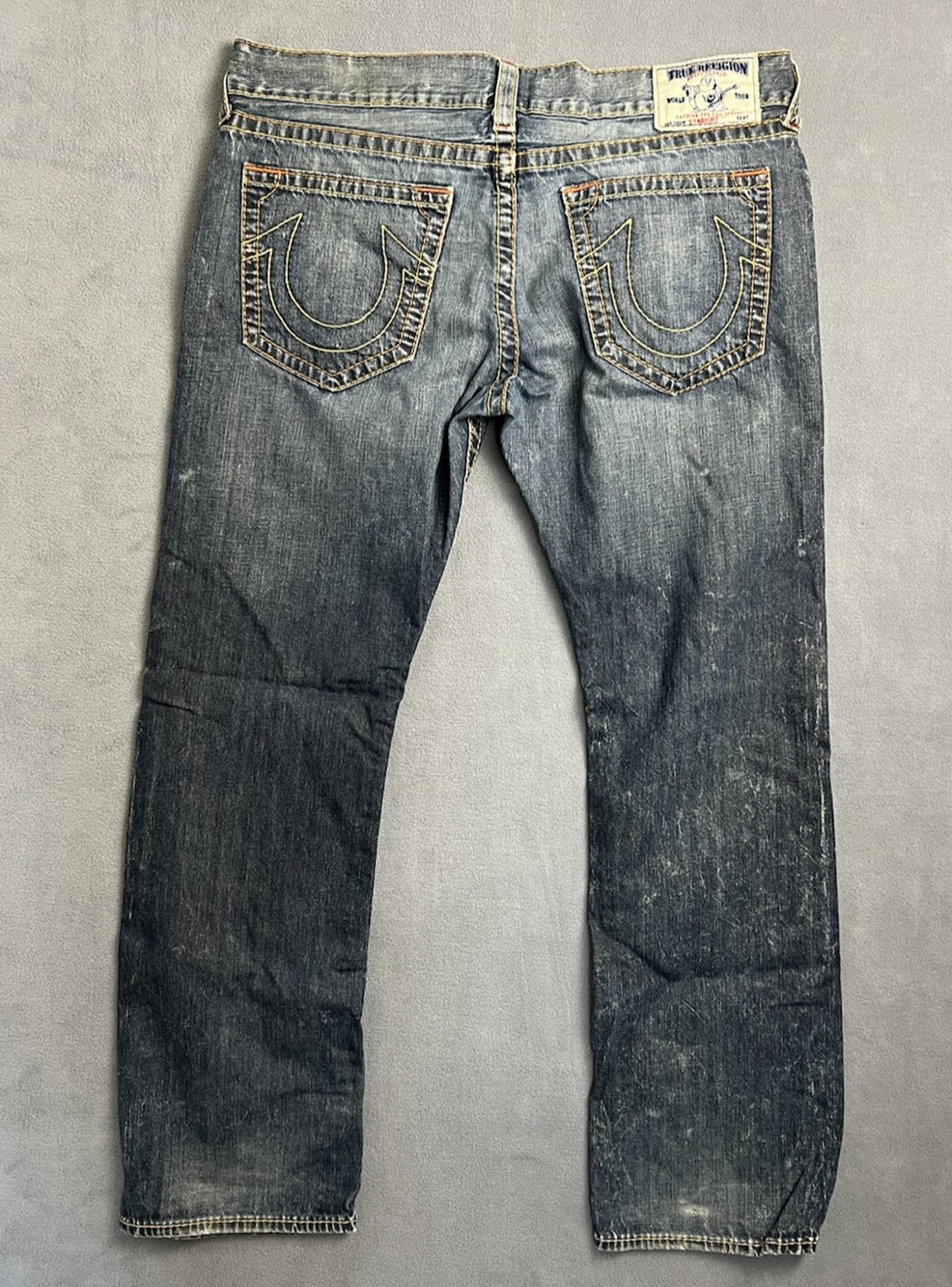True Religion Jeans Men’s Size 38 Straight Old Multi Big T Wolf Hollow Y2K